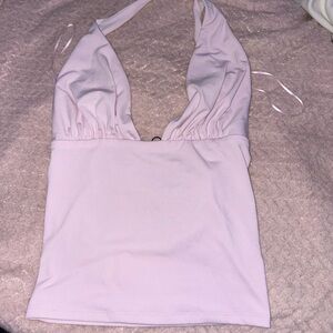 Light Pink Halter Crop Top